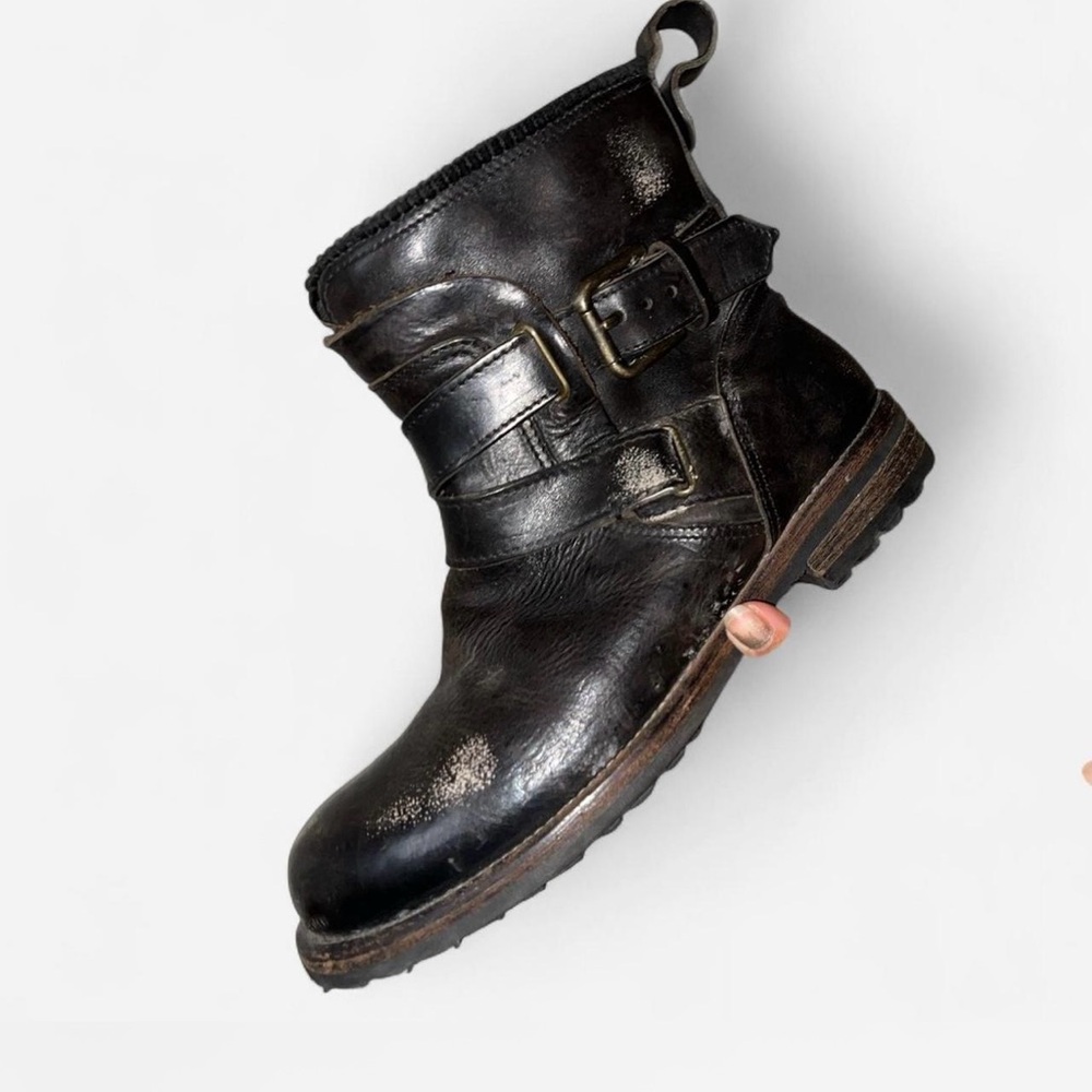 Rare Dolce & Gabbana Black Biker Leather Boots